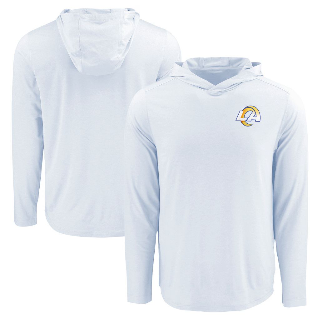 Men 2026 NFL Los Angeles Rams Hooded long sleeved T-shirt white 06